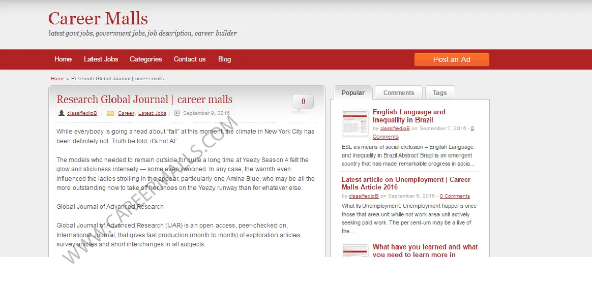 research-of-careermalls
