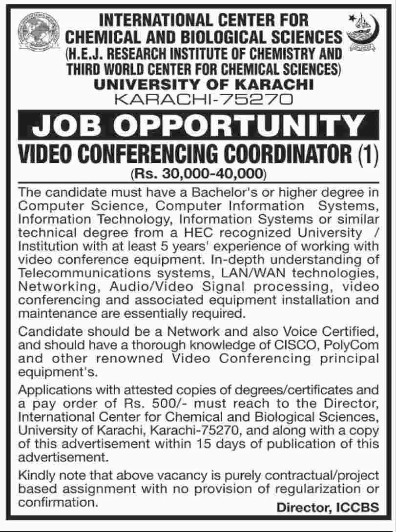 Pakistan New Jobs In University Of Karachi